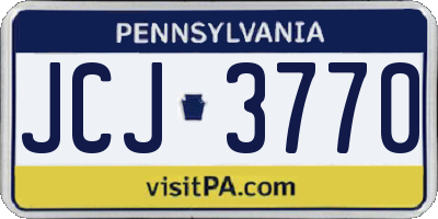 PA license plate JCJ3770