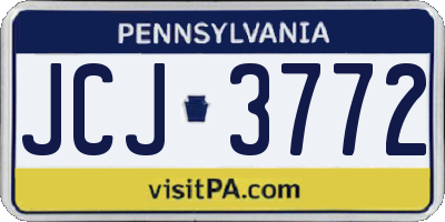 PA license plate JCJ3772