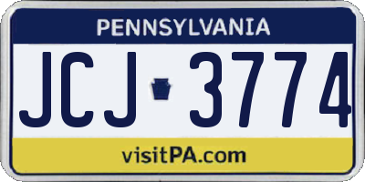PA license plate JCJ3774