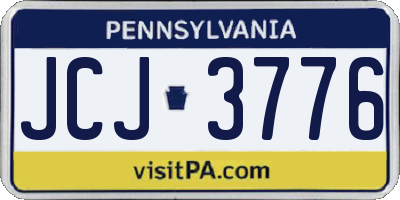 PA license plate JCJ3776