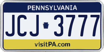 PA license plate JCJ3777