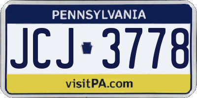 PA license plate JCJ3778