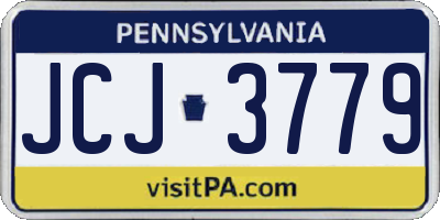 PA license plate JCJ3779