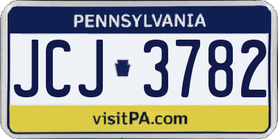 PA license plate JCJ3782