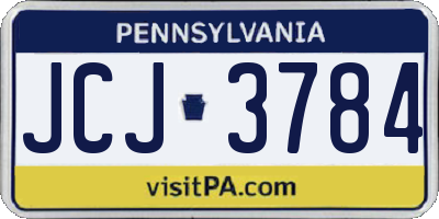 PA license plate JCJ3784