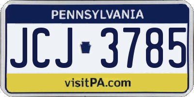PA license plate JCJ3785
