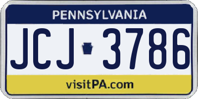 PA license plate JCJ3786