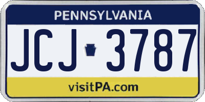 PA license plate JCJ3787