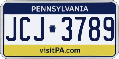 PA license plate JCJ3789
