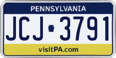 PA license plate JCJ3791