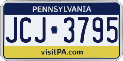 PA license plate JCJ3795