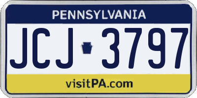 PA license plate JCJ3797