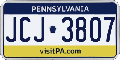 PA license plate JCJ3807