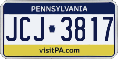 PA license plate JCJ3817