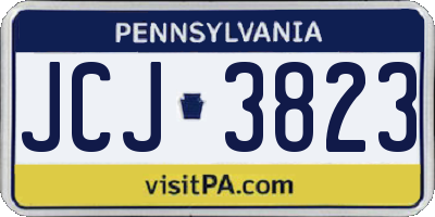 PA license plate JCJ3823