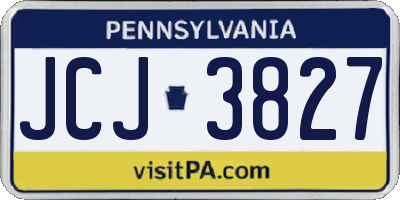 PA license plate JCJ3827