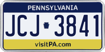 PA license plate JCJ3841