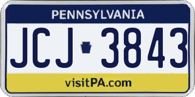 PA license plate JCJ3843