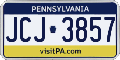 PA license plate JCJ3857