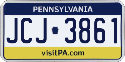 PA license plate JCJ3861