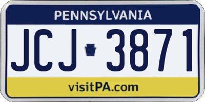 PA license plate JCJ3871