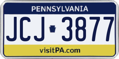 PA license plate JCJ3877