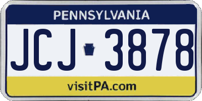 PA license plate JCJ3878
