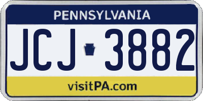 PA license plate JCJ3882