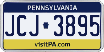 PA license plate JCJ3895