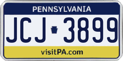 PA license plate JCJ3899