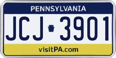 PA license plate JCJ3901