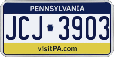 PA license plate JCJ3903