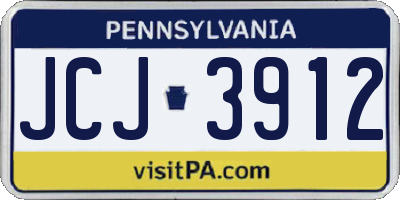 PA license plate JCJ3912