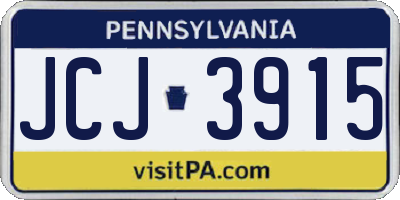 PA license plate JCJ3915