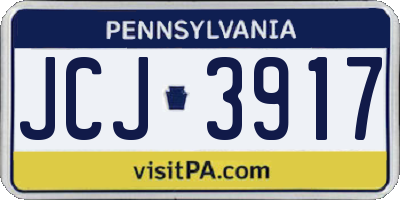 PA license plate JCJ3917
