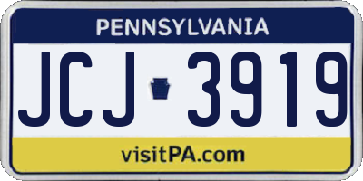 PA license plate JCJ3919
