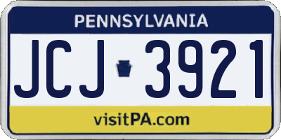 PA license plate JCJ3921