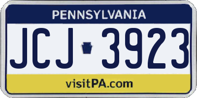 PA license plate JCJ3923