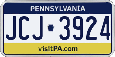 PA license plate JCJ3924