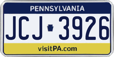 PA license plate JCJ3926