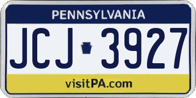 PA license plate JCJ3927