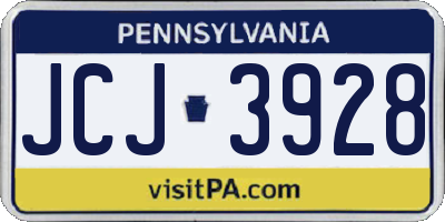 PA license plate JCJ3928