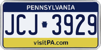 PA license plate JCJ3929