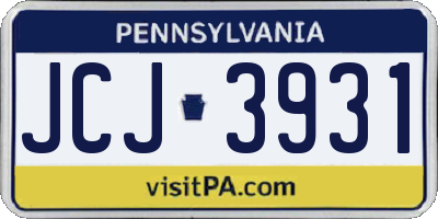 PA license plate JCJ3931