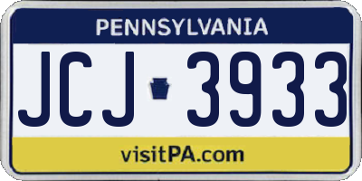 PA license plate JCJ3933