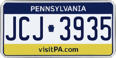 PA license plate JCJ3935