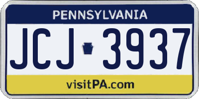 PA license plate JCJ3937