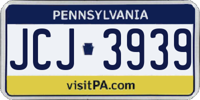 PA license plate JCJ3939