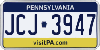 PA license plate JCJ3947
