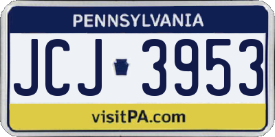 PA license plate JCJ3953